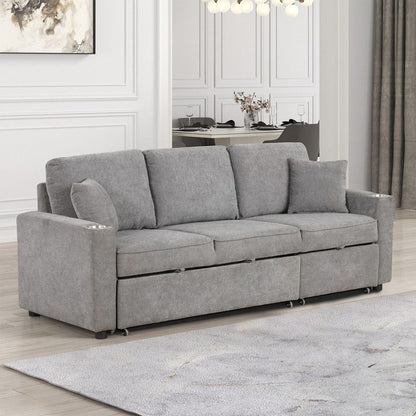 Furniture of America - Kendal Sleeper Sofa Sectional w/ Cupholder in Gray - FM6965GY-SF-PK View 1