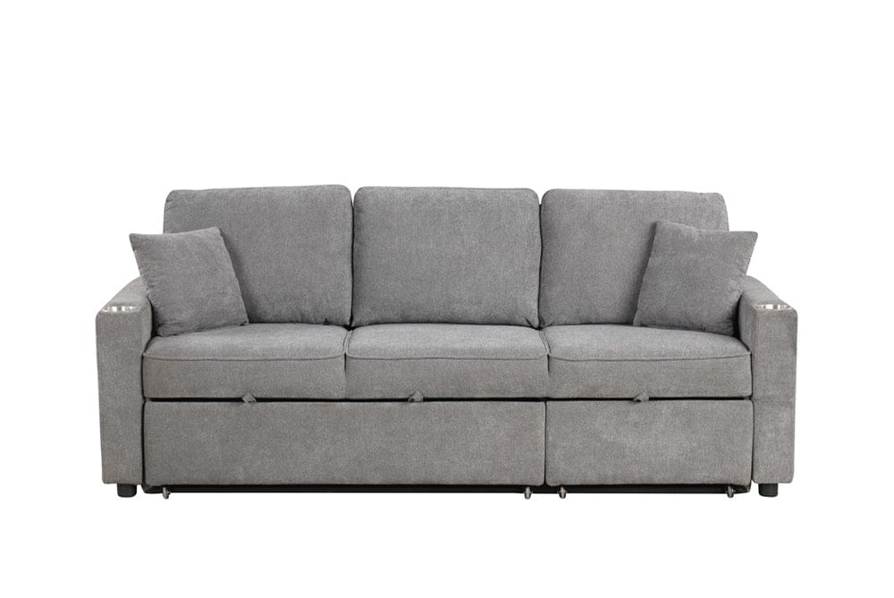 Furniture of America - Kendal Sleeper Sofa Sectional w/ Cupholder in Gray - FM6965GY-SF-PK View 8