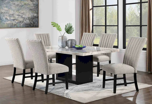 Furniture of America - Kian - 6 Pc. Dining Table Set (Gray Boucle Chair) - CM3744T-7PC-3263GY view 1