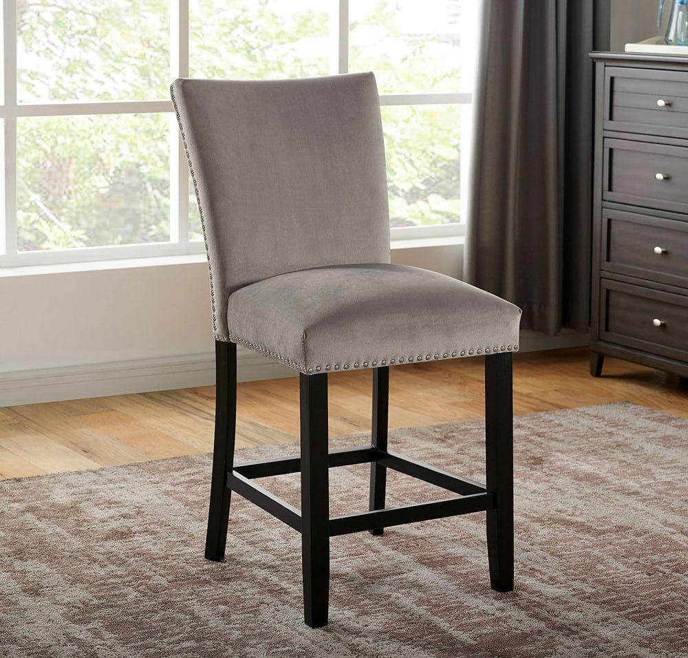 Furniture of America - Kian Ii Counter Ht. Chair Set of 2 in Black/Light Gray - CM3744GY-PC-2PK View 1
