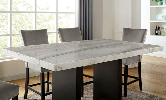 Furniture of America - Kian Ii Counter Ht. Table in White/Black - CM3744PT-TABLE View 2