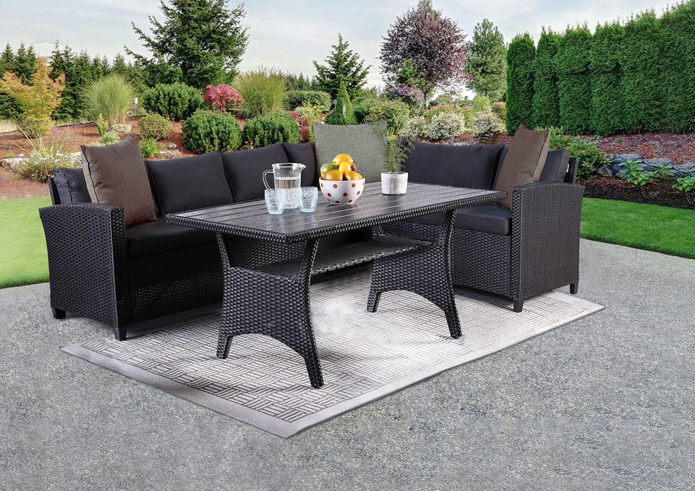 Furniture of America - Kimara 3 Pc. Patio Dining Set in Black - FM80001BB-SET View 1