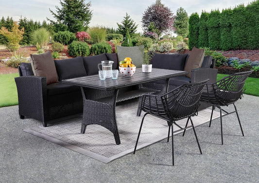 Furniture of America - Kimara 5 Pc. Patio Dining Set in Black - FM80001BB-SET+2CH View 1