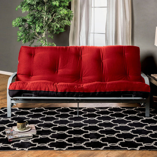Furniture of America - Knox 8" Red/Black Futon Mattress w/ Inner Spring in Black/Red - FP-2415BR View 1