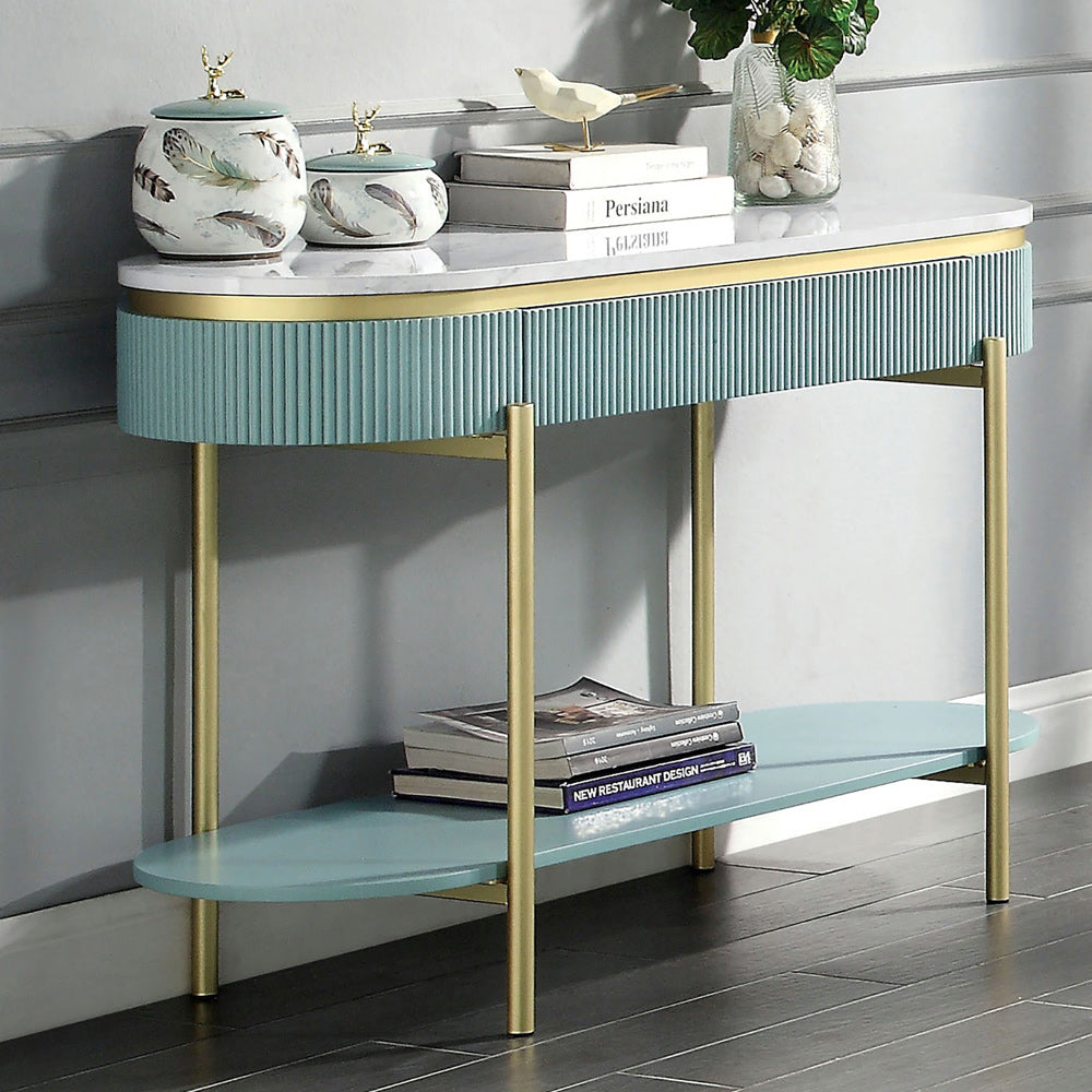 Furniture of America - Koblenz Sofa Table in Light Teal - CM4412GR-S View 1