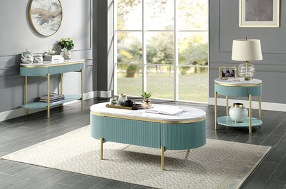 Furniture of America - Koblenz Sofa Table in Light Teal - CM4412GR-S View 2