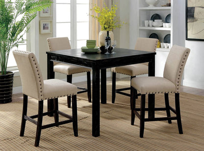 Furniture of America - Kristie 5 Pc. Counter Ht. Table Set in Antique Black - CM3314PT-5PK View 1