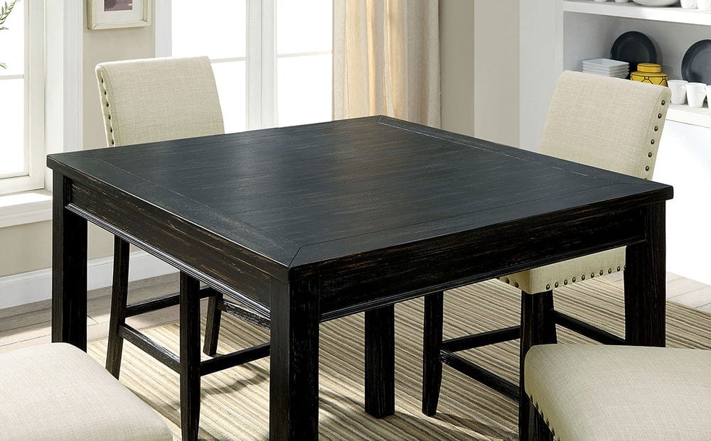 Furniture of America - Kristie 5 Pc. Counter Ht. Table Set in Antique Black - CM3314PT-5PK View 2