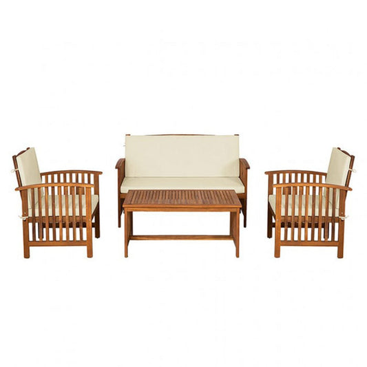 Furniture of America - Kyushu 4 Pc. Patio Set in Beige/Natural - GM-1022BG-4PC