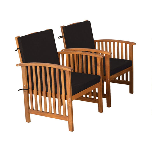 Furniture of America - Kyushu Chair Set of 2 in Black/Natural - GM-1023BK-2PK View 1