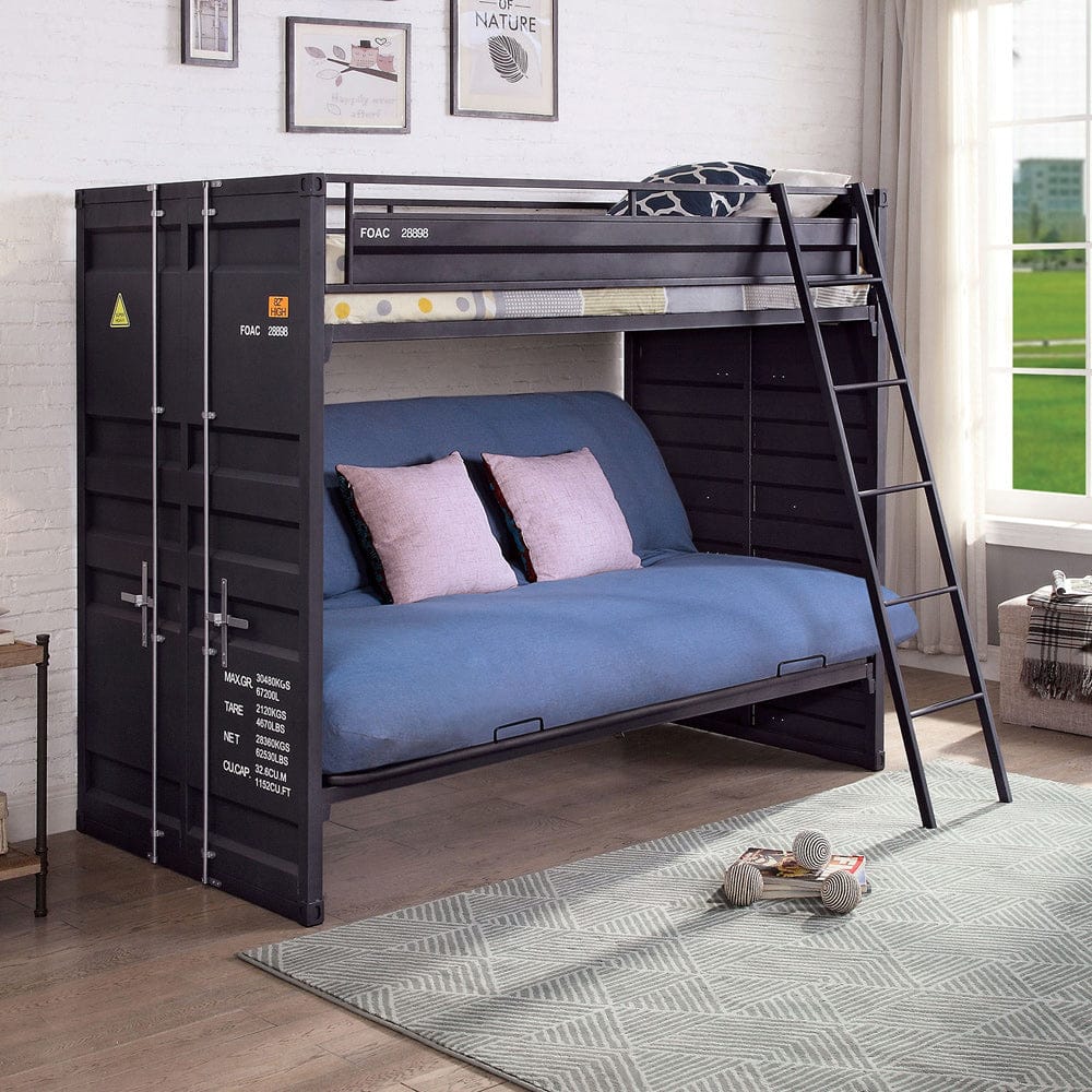 Furniture of America - Lafray Twin Bunk Bed w/ Futon Base in Black - FOA-BK652BK-BED View 1
