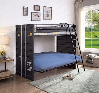 Furniture of America - Lafray Twin Bunk Bed w/ Futon Base in Black - FOA-BK652BK-BED View 2