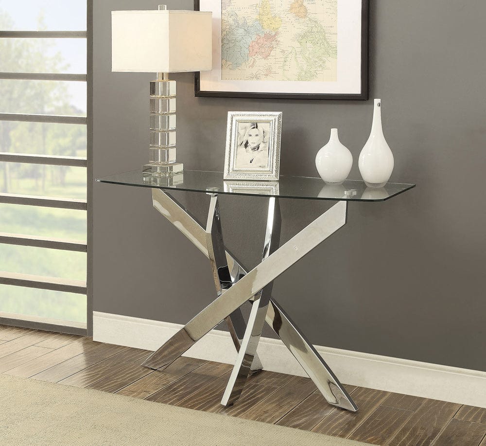 Furniture of America - Laila Sofa Table in Chrome - CM4241S-TABLE View 1