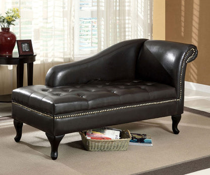Furniture of America - Lakeport Storage Chaise in Black - CM-BN6893 View 1