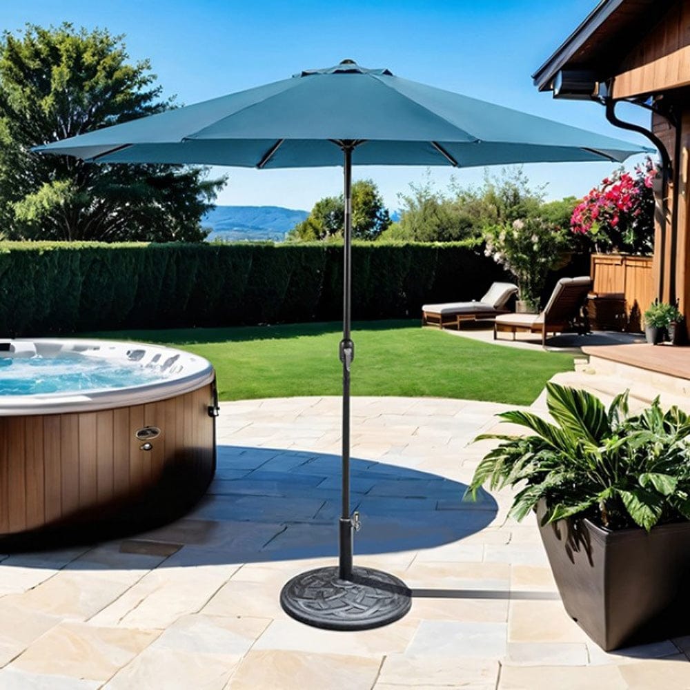 Furniture of America - Lali 11' Outdoor Umbrella with Base in Blue - LA-A011BL+BASE