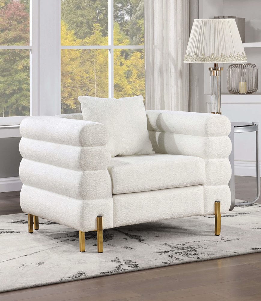 Furniture of America - Landovery Chair in White/Gold - CM6454WH-CH-PK View 1