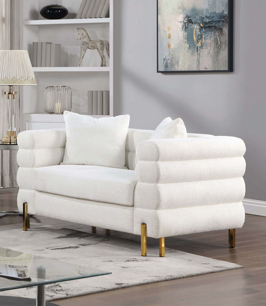 Furniture of America - Landovery Loveseat in White/Gold - CM6454WH-LV-PK View 1
