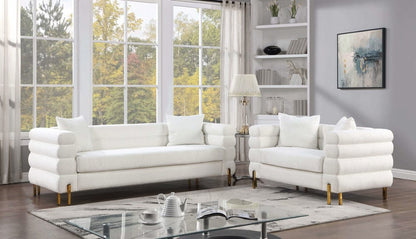 Furniture of America - Landovery Sofa + Loveseat in White/Gold - CM6454WH-2PC View 1