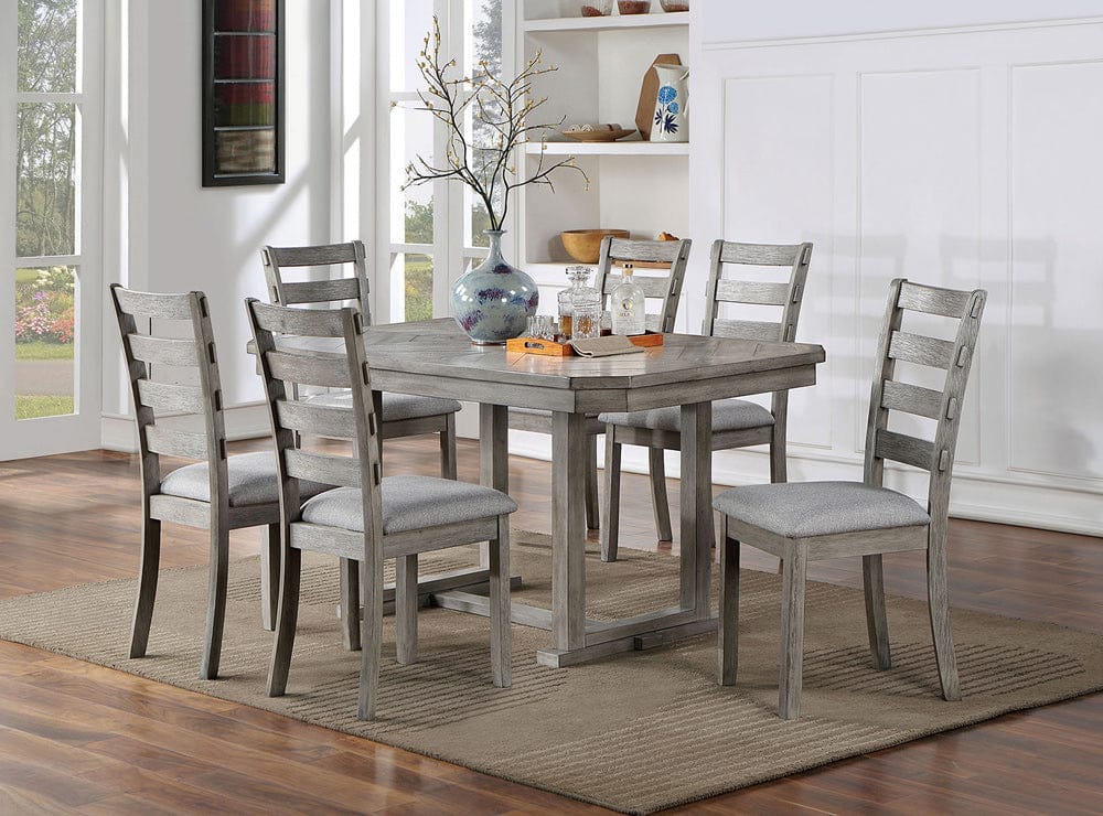 Furniture of America - Laquila 7 Pc. Dining Table Set in Gray - CM3542GY-T-7PC View 1