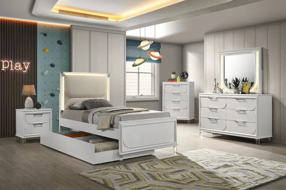 Furniture of America - Lareina - Full Bed, Pearl White - FM72081WH-F-BED view 2