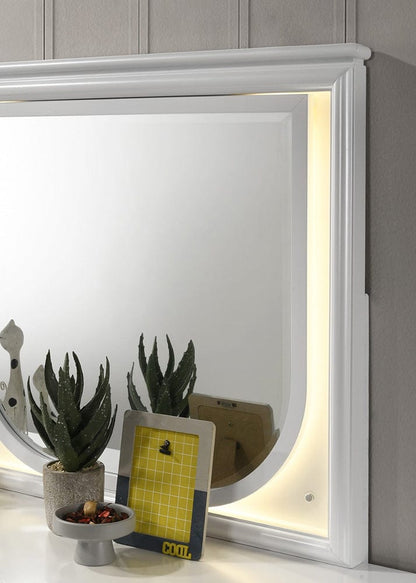 Furniture of America - Lareina Mirror w/ LED in Pearl White - FM72081WH-M View 2