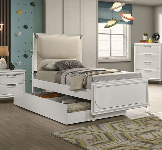 Furniture of America - Lareina Twin Bed w/ Trundle in Pearl White - FM72081WH-T-BED+TR View 1