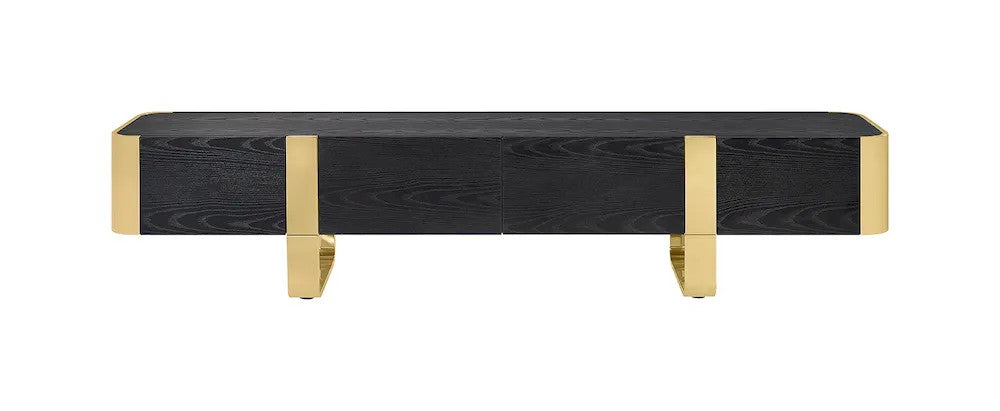 Furniture of America - Larvik - TV Stand Black w/ Gold Frame - FM-AC8028GD-TV view 3