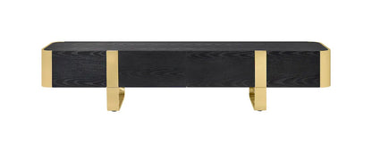 Furniture of America - Larvik - TV Stand Black w/ Gold Frame - FM-AC8028GD-TV view 3