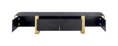 Furniture of America - Larvik - TV Stand Black w/ Gold Frame - FM-AC8028GD-TV view 4
