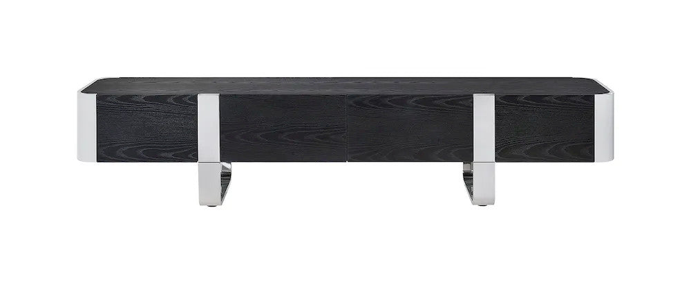 Furniture of America - Larvik - TV Stand Black w/ Silver Frame - FM-AC8028SV-TV view 3
