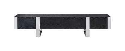Furniture of America - Larvik - TV Stand Black w/ Silver Frame - FM-AC8028SV-TV view 3
