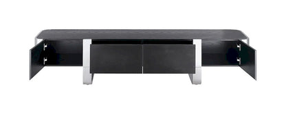 Furniture of America - Larvik - TV Stand Black w/ Silver Frame - FM-AC8028SV-TV view 4