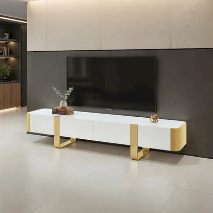 Furniture of America - Larvik - TV Stand White w/ Gold Frame - FM-AC8027GD-TV view 1
