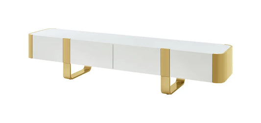 Furniture of America - Larvik - TV Stand White w/ Gold Frame - FM-AC8027GD-TV view 2