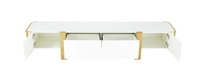 Furniture of America - Larvik - TV Stand White w/ Gold Frame - FM-AC8027GD-TV view 3