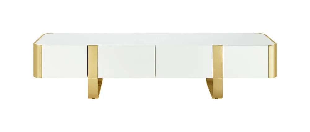 Furniture of America - Larvik - TV Stand White w/ Gold Frame - FM-AC8027GD-TV view 4