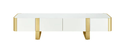 Furniture of America - Larvik - TV Stand White w/ Gold Frame - FM-AC8027GD-TV view 4