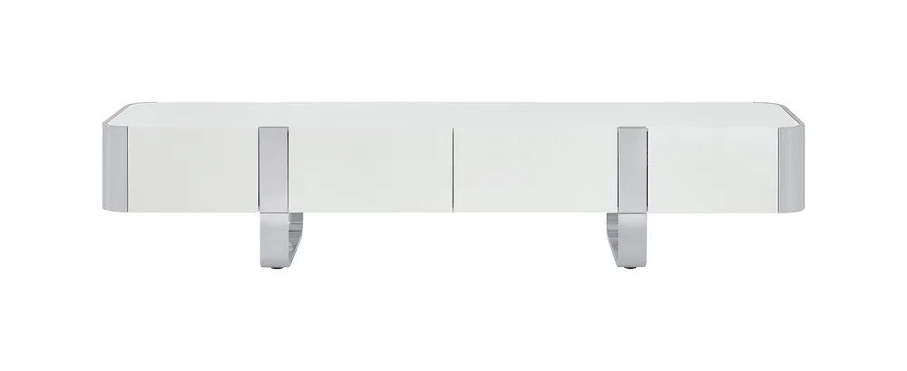 Furniture of America - Larvik - TV Stand White w/ Silver Frame - FM-AC8027SV-TV view 3