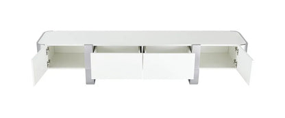 Furniture of America - Larvik - TV Stand White w/ Silver Frame - FM-AC8027SV-TV view 4