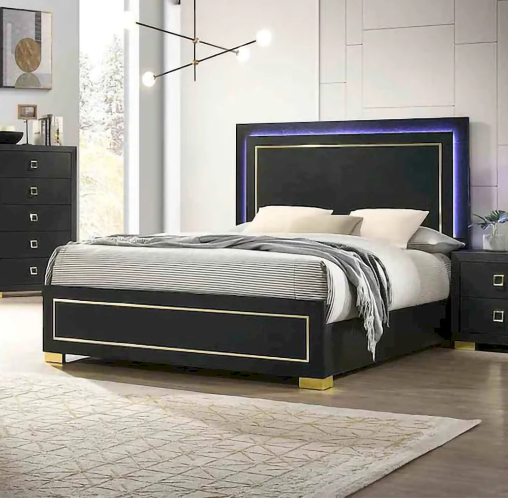 Furniture of America - Latimer - Queen Bed, Black - FM7270BK-Q-BED view 1