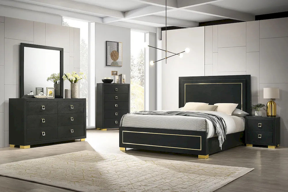 Furniture of America - Latimer - Queen Bed, Black - FM7270BK-Q-BED view 2