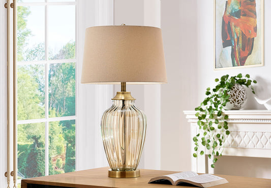 Furniture of America - Lee 28.5"H Table Lamp in Gold/Clear - L9713 View 2