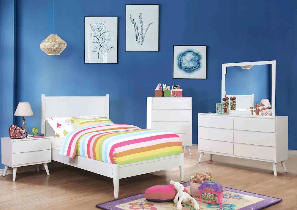 Furniture of America - Lennart - 3 Pc. Full Bedroom Set - White - CM7386WH-F-4PC view 4