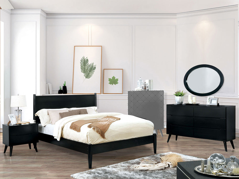 Furniture of America - Lennart 4 Pc. Full Bedroom Set in Black - CM7386BK-F-4PC View 1