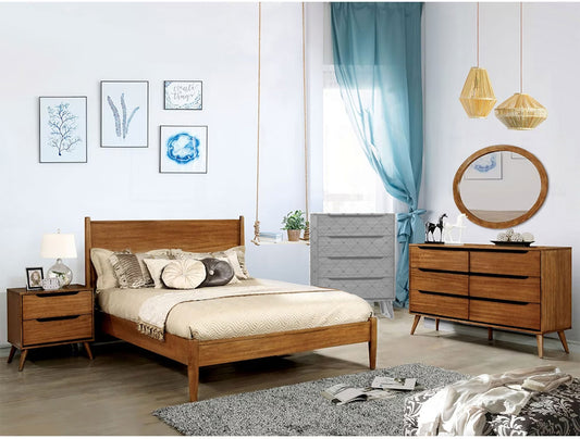 Furniture of America - Lennart 4 Pc. Twin Bedroom Set in Oak - CM7386A-T-4PC View 1