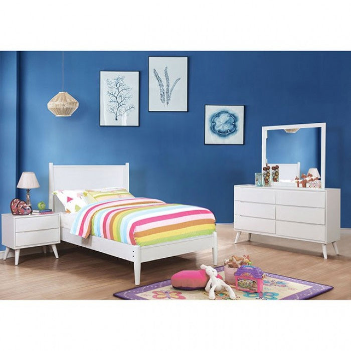 Furniture of America - Lennart 4 Pc. Twin Bedroom Set in White - CM7386WH-T-4PC View 1