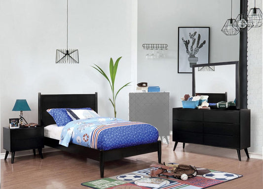 Furniture of America - Lennart Ii 5 Pc. Queen Bedroom Set w/ 2NS in Black - CM7386BK-Q-5PC-2NS View 1