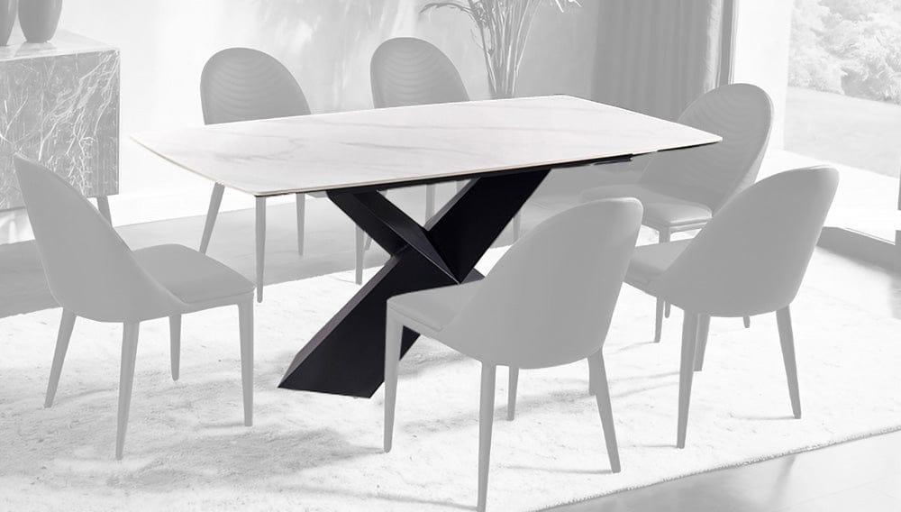 Furniture of America - Lenvik Dining Table in Black/White - FM3700BK-T-TABLE View 1