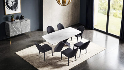 Furniture of America - Lenvik Dining Table in Black/White - FM3700BK-T-TABLE View 2