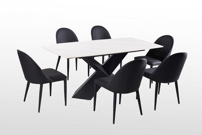 Furniture of America - Lenvik Dining Table in Black/White - FM3700BK-T-TABLE View 3